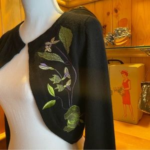 Moschino Cheap and Chic Vintage Y2K Wool Angora Embroidered Bolero Sweater Med